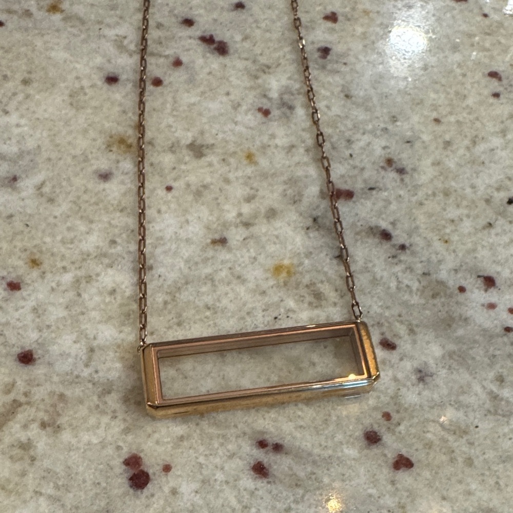 Origami Owl Rose Gold Bar Pendant Living Locket Necklace